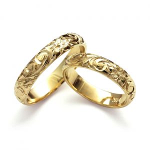 結婚指輪 ゴールドリング バレル 幅4mm