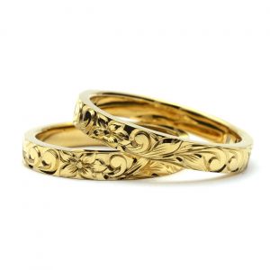 ハワイアンジュエリー 結婚指輪 ペアリング イエローゴールド 幅3mm