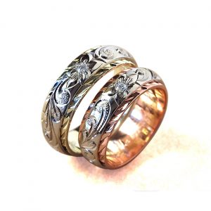 結婚指輪 デュアルトーン ダイヤモンドカットエッジ 幅6mm