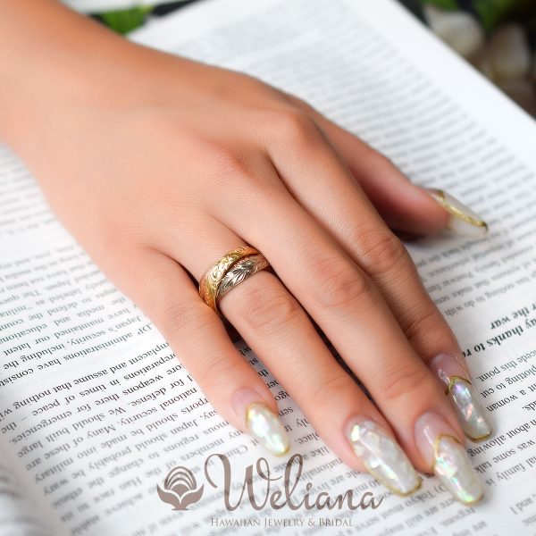 Weliana(ウェリアナ)のハワイアンジュエリー 結婚指輪 三連リング