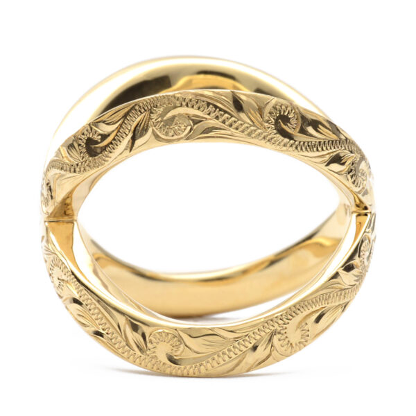 ハワイアンジュエリー K18 イエローゴールド 結婚指輪 アニバーサリーリング 2way プラネタリィリング ウェリアナ 絵柄 トロピカル プルメリア