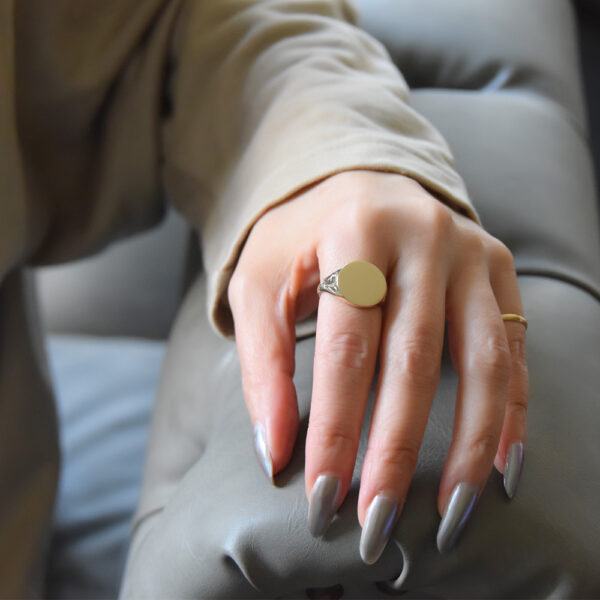 ハワイアンジュエリー WELIANA（ウェリアナ）シグネットリング K18 メンズ レディース signet ring 刻印可能 ゴールド wri1880
