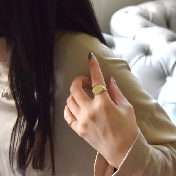 ハワイアンジュエリー WELIANA（ウェリアナ）シグネットリング K18 メンズ レディース signet ring 刻印可能 ゴールド wri1880