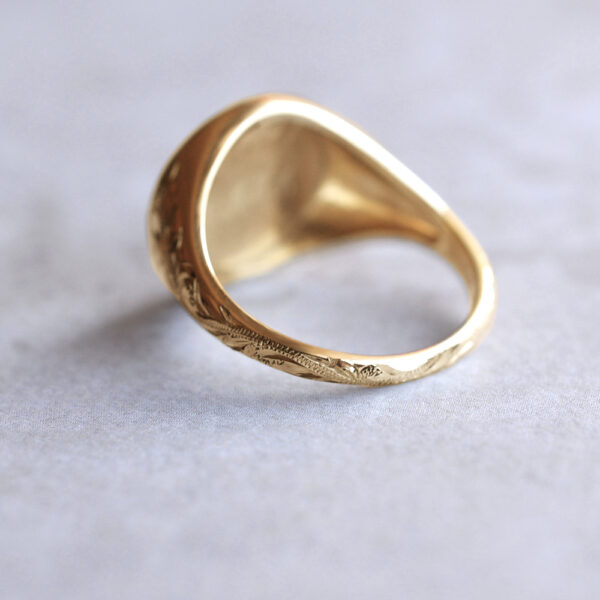 ハワイアンジュエリー WELIANA（ウェリアナ）シグネットリング K18 メンズ レディース signet ring 刻印可能 ゴールド wri1880