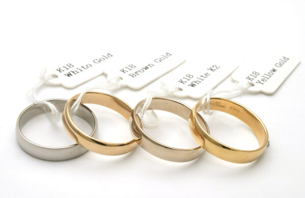 結婚指輪 K18 ホワイトゴールド ブラウンゴールド シャンパンゴールド イエローゴールド カラー見本